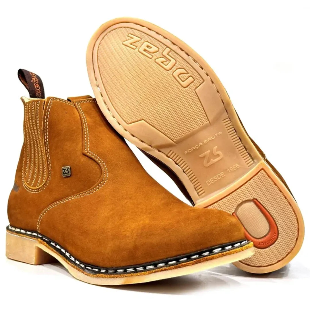 Bota Texas Masculina Ortopédica Couro Legítimo: Conforto Raiz e Brindes
