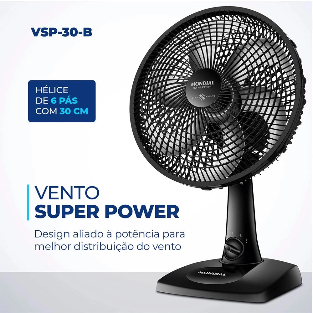 Kit Eletros: Ventilador de Coluna e Ventilador de Mesa Mondial Super Power