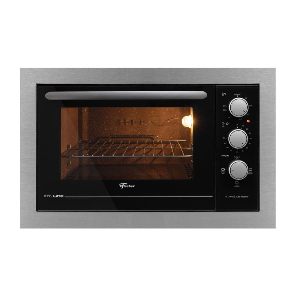 Forno Elétrico Fischer Fit Line Embutir 48 Litros Frontal Inox