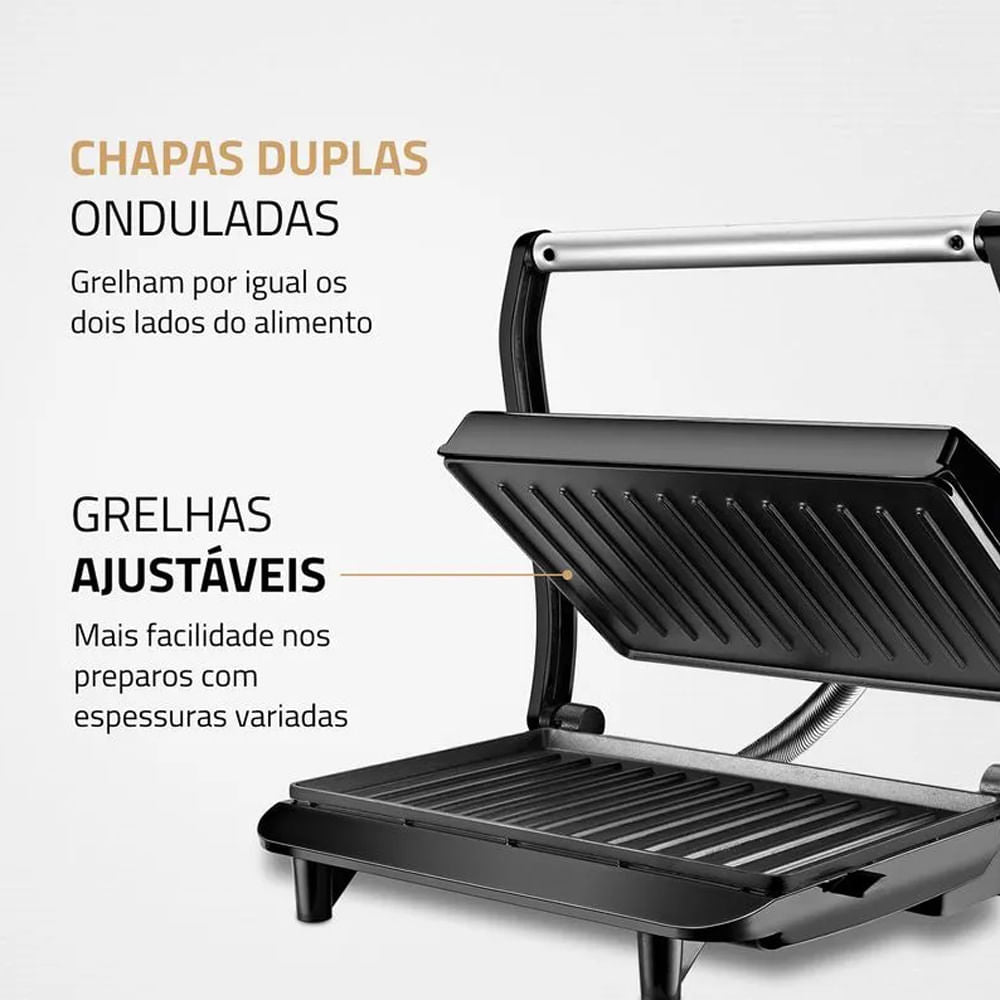 Press Grill Master Mondial PG-01 - Inox com Preto