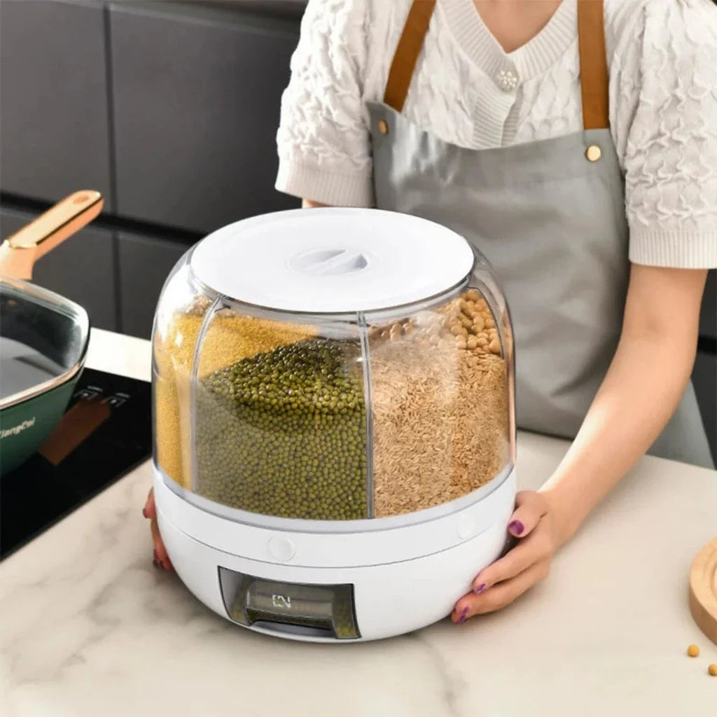 Dispenser De Grãos E Cereais Giratório Com 6 Divisões | Frete Grátis