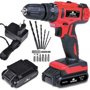 Parafusadeira e Furadeira Worker - Bateria 18V