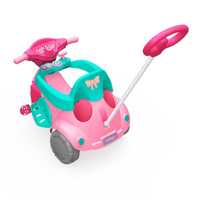 Triciclo Infantil Xalingo Pink Race 3 em 1 com Empurrador - Rosa