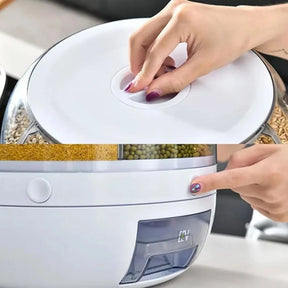 Dispenser De Grãos E Cereais Giratório Com 6 Divisões | Frete Grátis