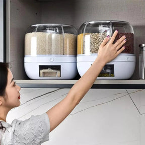 Dispenser De Grãos E Cereais Giratório Com 6 Divisões | Frete Grátis