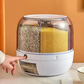 Dispenser De Grãos E Cereais Giratório Com 6 Divisões | Frete Grátis